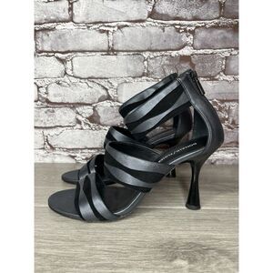Donald Pliner Neav Black Suede Shimmer Ankle Strap Heels Women’s Sz 9.5M US/40EU